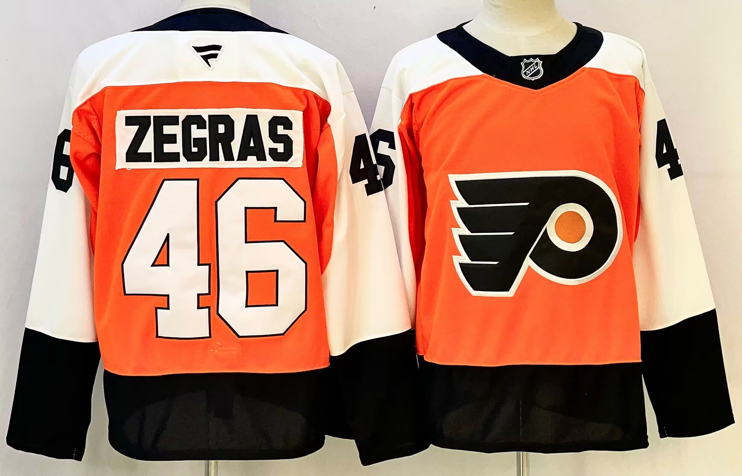 Men Philadelphia Flyers #46 Zegras Orange 2026 Adidias NHL Jersey style 001->philadelphia flyers->NHL Jersey